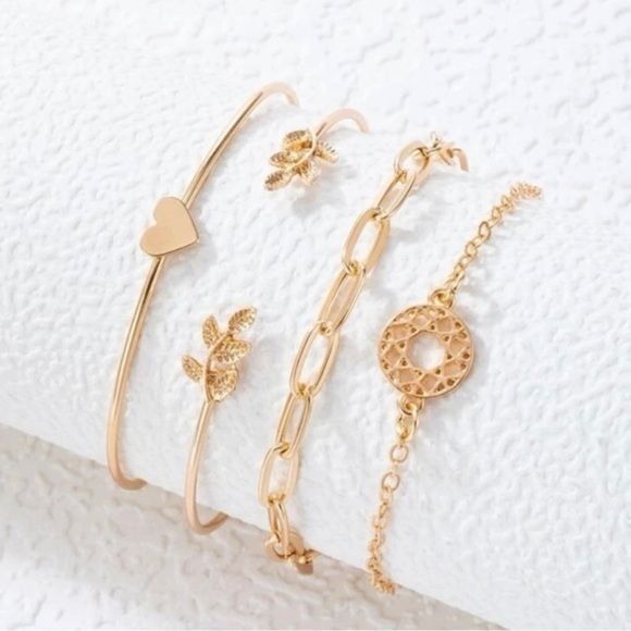 Gold Bracelets SET OF 4 - Picture 2 of 6